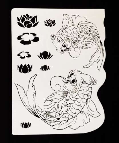 Koi Fish Stencil - Click Image to Close